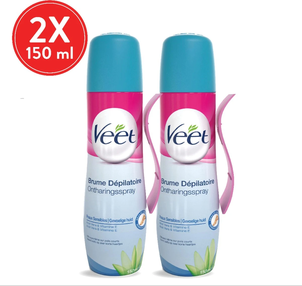 Veet - Ontharingsspray - Gevoelige Huid - 2 X 150 Ml 3 Veet - Ontharingsspray - Gevoelige Huid - 2 X 150 Ml