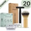 Safety Razor Starterkit Aluminium Voor Mannen En Vrouwen Glossy Black - 20 Mesjes - Scheerkwast - Scheerzeep - Scheren Starterset -Lichaamsverzorging Winkel 1200x1152 5