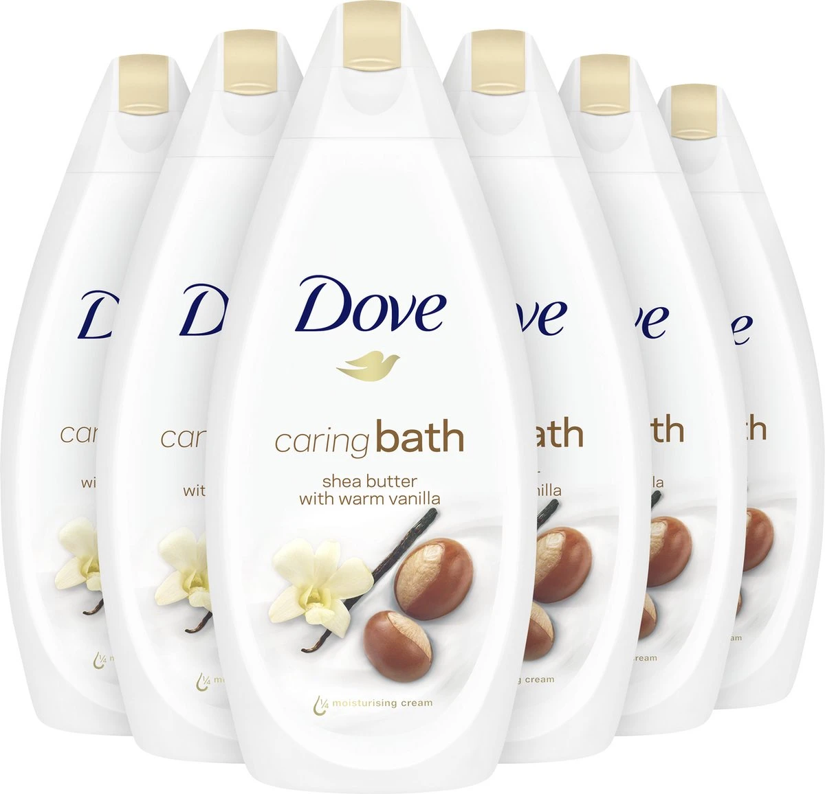 Dove Caring Bath Sheaboter & Vanille Badcrème - 6 X 450 Ml - Voordeelverpakking 4 Dove Caring Bath Sheaboter & Vanille Badcrème - 6 X 450 Ml - Voordeelverpakking - Afbeelding 2