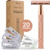 Safety Razor + 20 Scheermesjes Aluminium Rose Gold Goud Voor Vrouwen Dames Venus Scheermes Veiligheidsscheermes 1 Safety Razor + 20 Scheermesjes Aluminium Rose Gold Goud Voor Vrouwen Dames Venus Scheermes Veiligheidsscheermes -Lichaamsverzorging Winkel 1200x1162 7