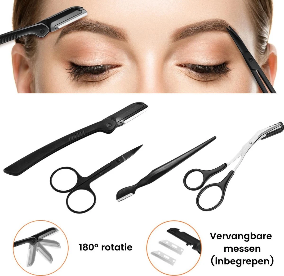 Wenkbrauw Epilator Set - Met Wenkbrauw Trimmer, Tweezer Pincet, Scheermesje, Epilator, Borstel, Schaartje En Mesje - Wimpers - Wenkbrauw Epileren - Epileer Set - Beauty Pakket - Cadeau Voor Vrouw 4 Wenkbrauw Epilator Set - Met Wenkbrauw Trimmer, Tweezer Pincet, Scheermesje, Epilator, Borstel, Schaartje En Mesje - Wimpers - Wenkbrauw Epileren - Epileer Set - Beauty Pakket - Cadeau Voor Vrouw - Afbeelding 2