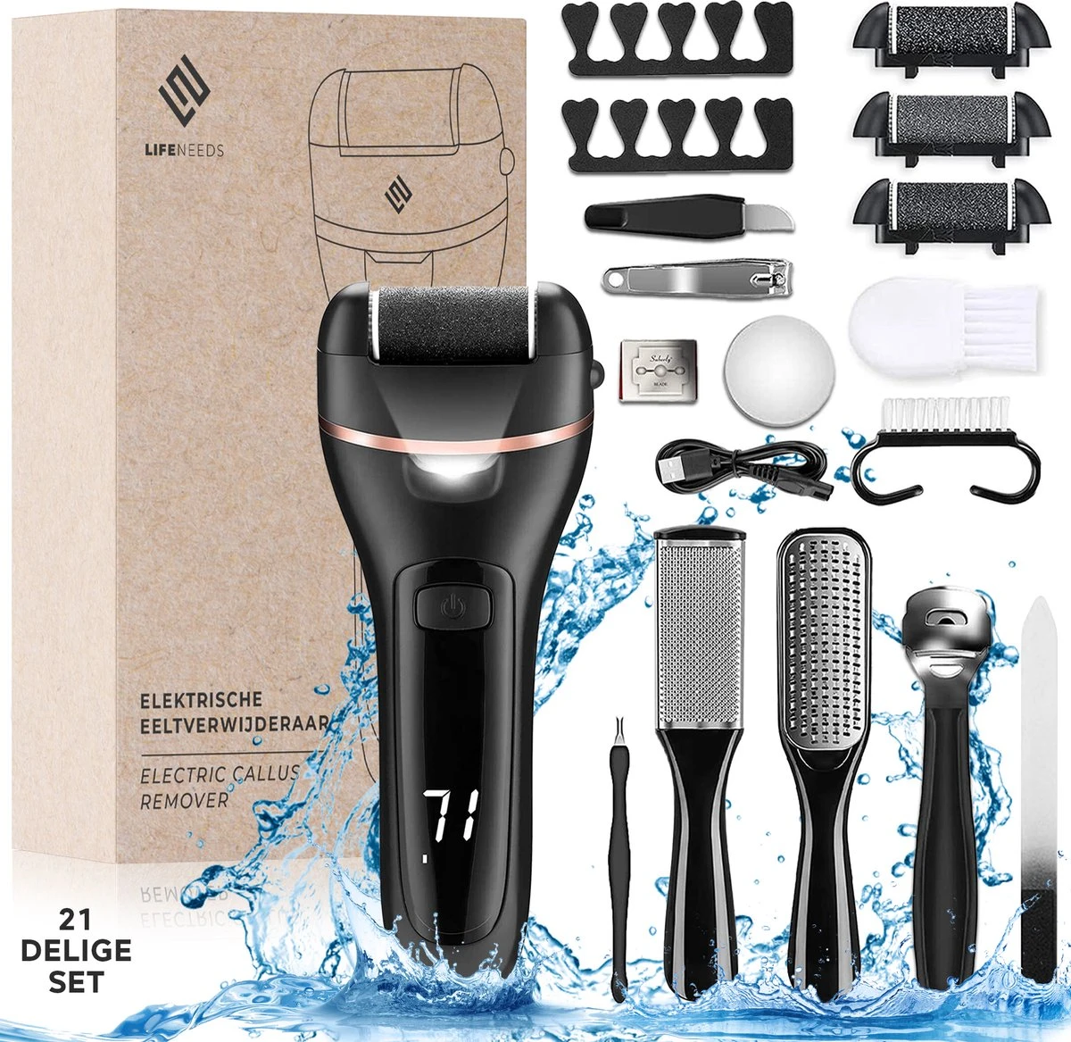 Elektrische Eeltverwijderaar INCL. Mani En Pedicure Set - Voetvijl - Eeltvijl - Eelt Verwijderaar -Oplaadbaar 3 Elektrische Eeltverwijderaar INCL. Mani En Pedicure Set - Voetvijl - Eeltvijl - Eelt Verwijderaar -Oplaadbaar