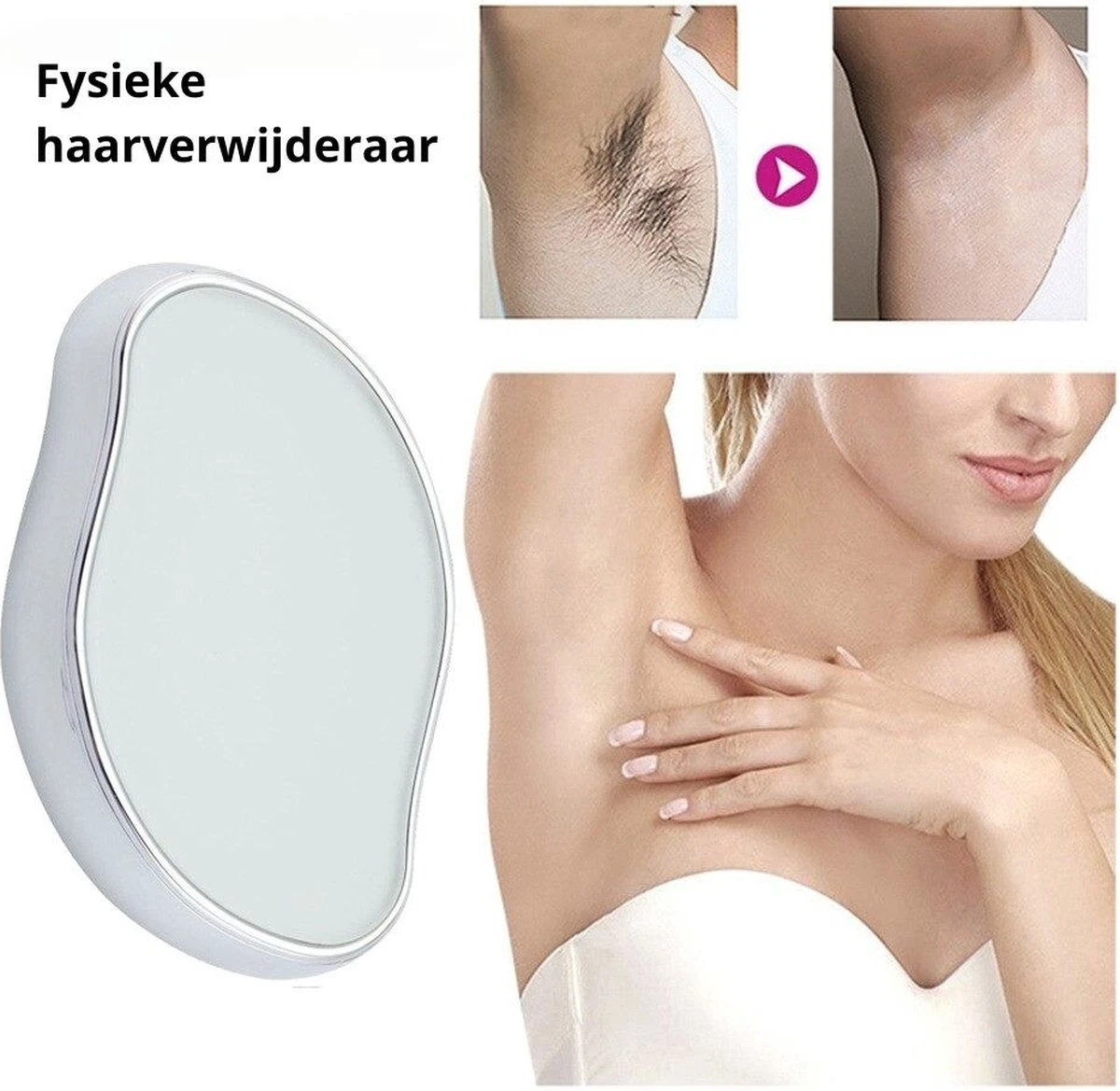 Crystal Hair Removal - Kristalpad Als Haarverwijderaar Voor Mannen/vrouwen - Ladyshaves - Bodygroomer - Wit 4 Crystal Hair Removal - Kristalpad Als Haarverwijderaar Voor Mannen/vrouwen - Ladyshaves - Bodygroomer - Wit - Afbeelding 2