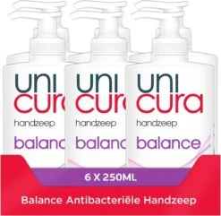 Unicura Balans Antibacteriële Vloeibare Handzeep - 6 X 250 Ml - Voordeelverpakking