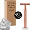 Safety Razor Scheermes + 20 Scheermesjes - Aluminium - Rose - Double Blade -Lichaamsverzorging Winkel 1200x1173 4