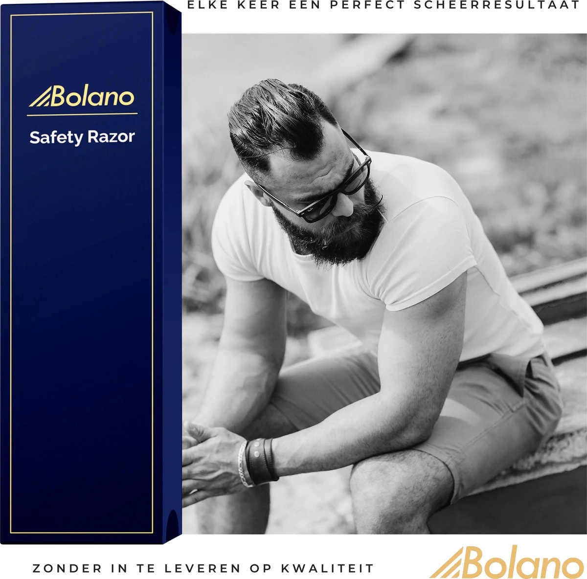 Bolano® Safety Razor Black Metallic + 25 Double Edge Scheermesjes - Klassiek Scheermes Voor Mannen En Vrouwen - Messing 12 Bolano® Safety Razor Black Metallic + 25 Double Edge Scheermesjes - Klassiek Scheermes Voor Mannen En Vrouwen - Messing - Afbeelding 10