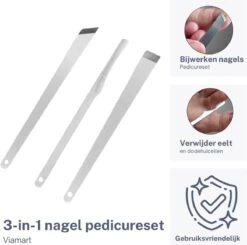 Viamart - Teen En Nagel Pedicure - Mes - Nagels Bijwerken - Voeten Schraper - (3 Stuks) -Lichaamsverzorging Winkel 1200x1191