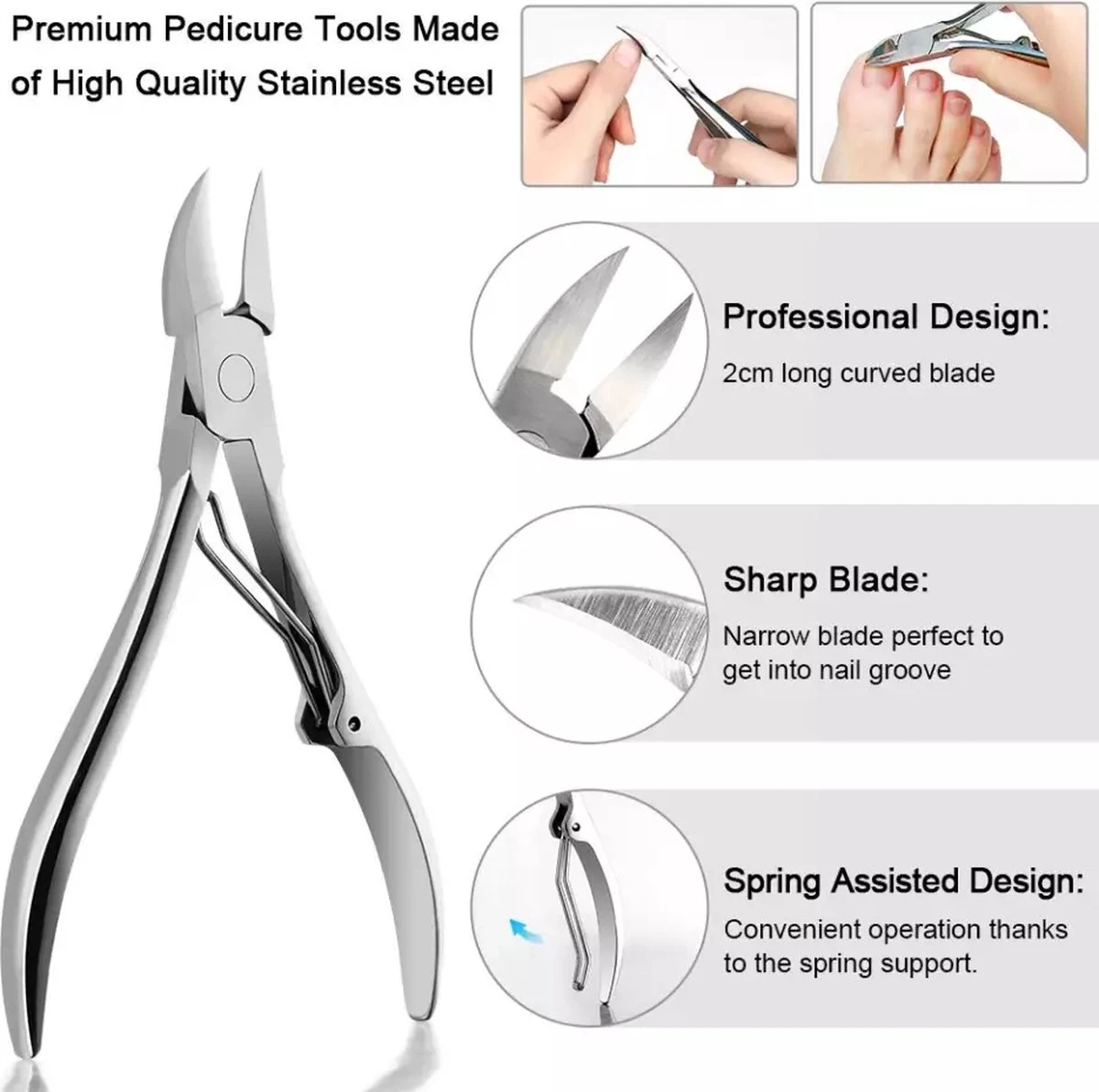 7-Delige Pedicure Set - Nagelverzorging - Nagelset - Ingegroeide Teennagel - Nagelknipper - Nail Clippers - Ingrown Toenail 4 7-Delige Pedicure Set - Nagelverzorging - Nagelset - Ingegroeide Teennagel - Nagelknipper - Nail Clippers - Ingrown Toenail - Afbeelding 2