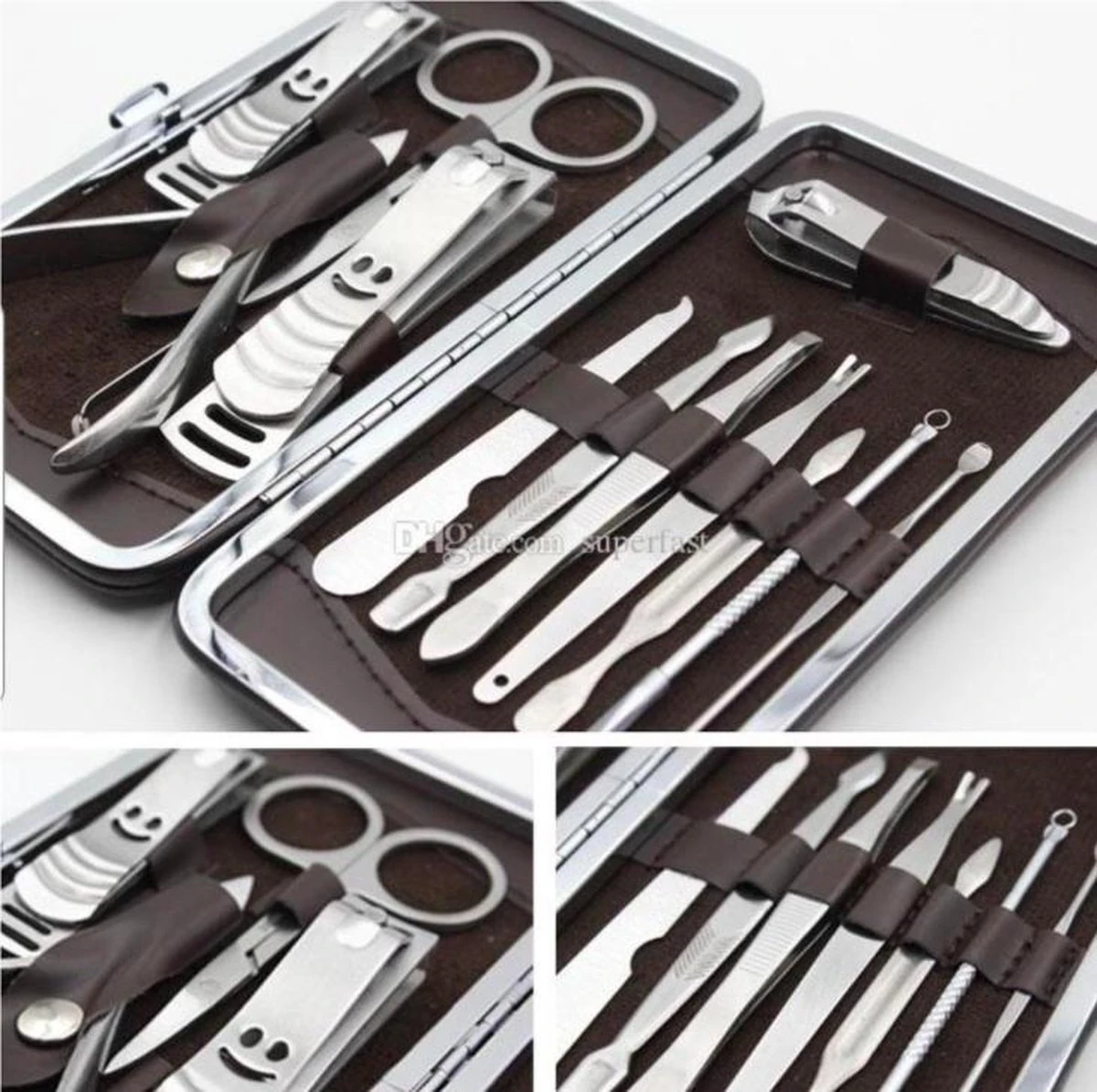 Merkloos 10-Delige Manicureset - Pedicure Set - Nagelverzorging Kit - Nagelvijl - Nagelknipper - Opbergetui - Reisset - Nageltang - Voetverzorging 4 Merkloos 10-Delige Manicureset - Pedicure Set - Nagelverzorging Kit - Nagelvijl - Nagelknipper - Opbergetui - Reisset - Nageltang - Voetverzorging - Afbeelding 2