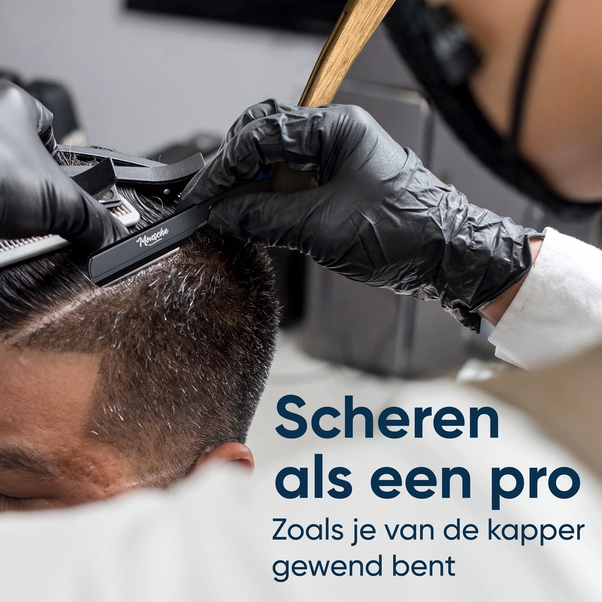 Mousche Barbiersmes Met 200 Scheermesjes - Klassiek Open Scheermes - Barber Mes - Shavette - Straight Razor - Klapmes - Nekmes - Kappersmes 4 Mousche Barbiersmes Met 200 Scheermesjes - Klassiek Open Scheermes - Barber Mes - Shavette - Straight Razor - Klapmes - Nekmes - Kappersmes - Afbeelding 2
