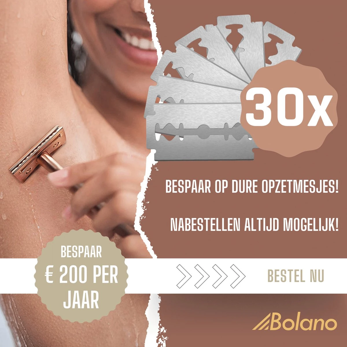 Bolano® Safety Razor Set Rose Gold + 30 Double Edge Scheermesjes + Houder - Klassiek Scheermes Voor Mannen En Vrouwen - D663 4 Bolano® Safety Razor Set Rose Gold + 30 Double Edge Scheermesjes + Houder - Klassiek Scheermes Voor Mannen En Vrouwen - D663 - Afbeelding 2