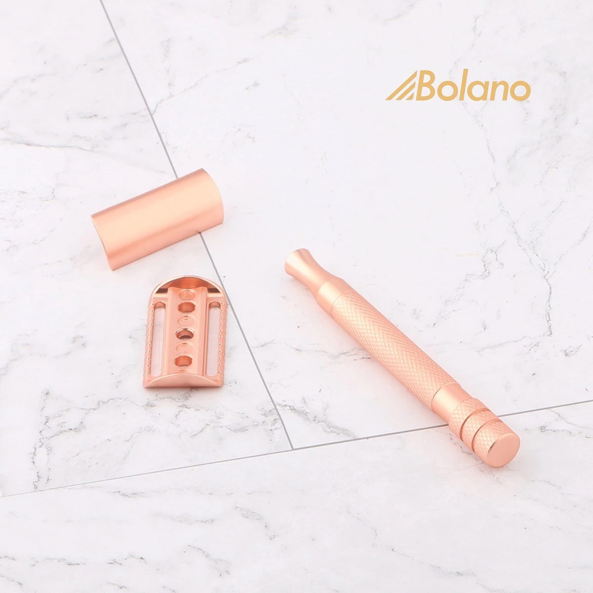Bolano® Safety Razor Set Rose Gold + 30 Double Edge Scheermesjes + Houder - Klassiek Scheermes Voor Mannen En Vrouwen - D663 6 Bolano® Safety Razor Set Rose Gold + 30 Double Edge Scheermesjes + Houder - Klassiek Scheermes Voor Mannen En Vrouwen - D663 - Afbeelding 4