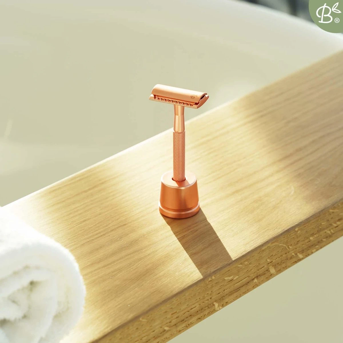 Bamboozy Safety Razor Met Houder RVS + 20 Scheermesjes Rose Gold Goud Voor Vrouwen Dames Mannen Double Edge Zero Waste Duurzaam Scheren 9 Bamboozy Safety Razor Met Houder RVS + 20 Scheermesjes Rose Gold Goud Voor Vrouwen Dames Mannen Double Edge Zero Waste Duurzaam Scheren - Afbeelding 7