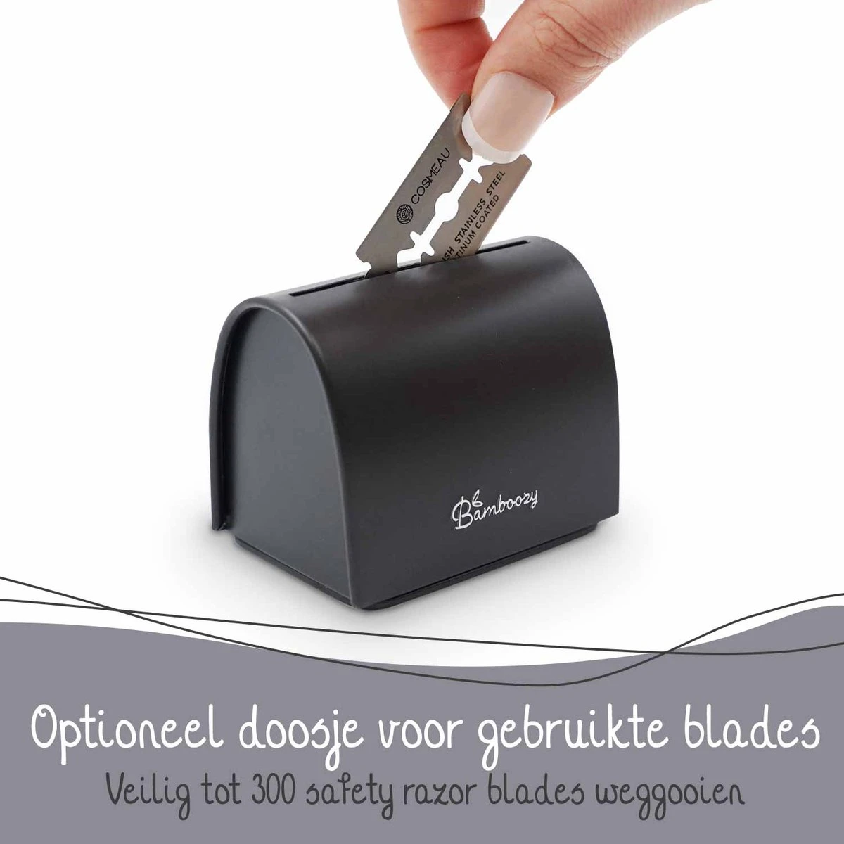 Bamboozy Safety Razor RVS + 20 Scheermesjes Mat Zwart Unisex Mannen Vrouwen Double Edge Single Blade Zero Waste Duurzaam Scheren 11 Bamboozy Safety Razor RVS + 20 Scheermesjes Mat Zwart Unisex Mannen Vrouwen Double Edge Single Blade Zero Waste Duurzaam Scheren - Afbeelding 9