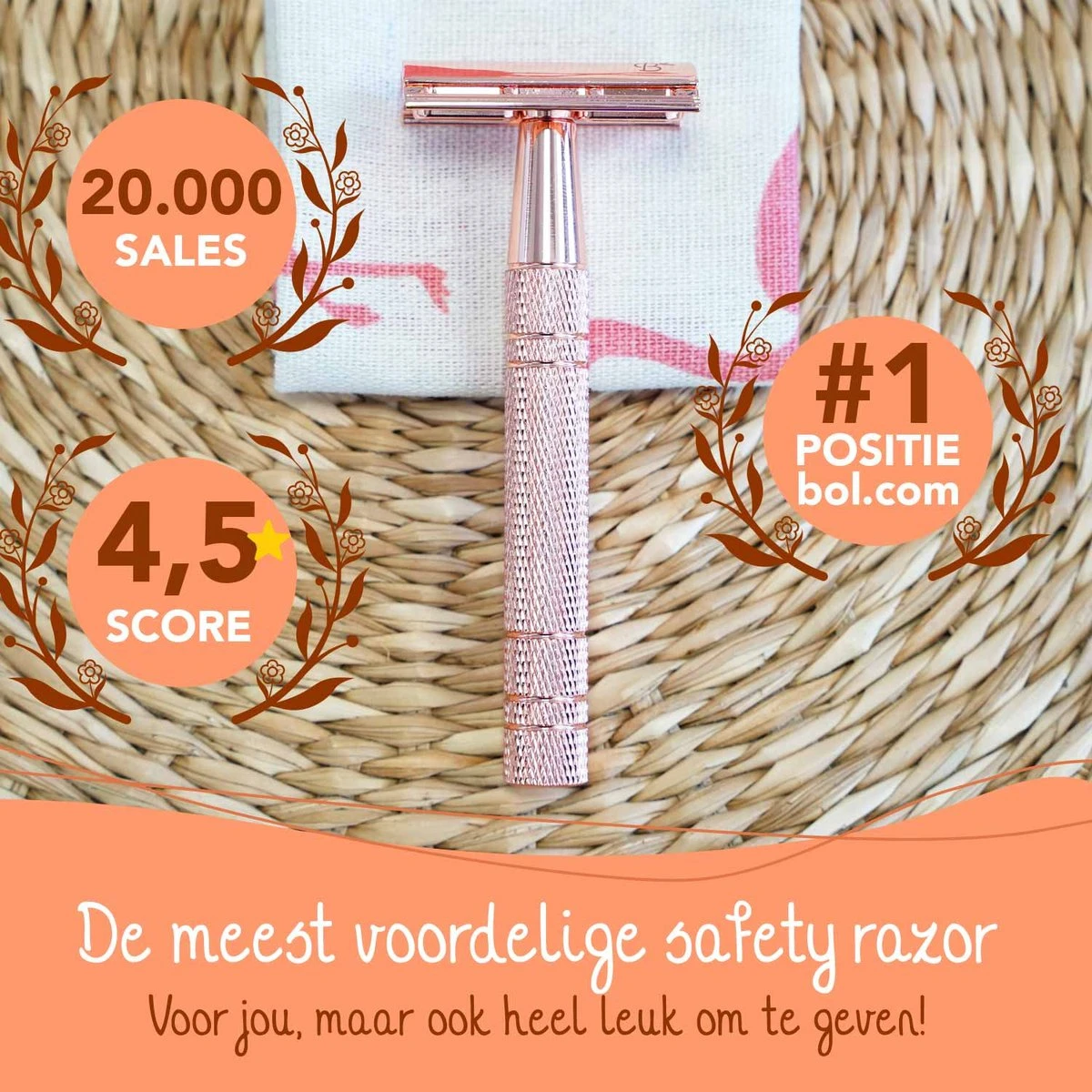 Safety Razor + 20 Scheermesjes Aluminium Rose Gold Goud Voor Vrouwen Dames Venus Scheermes Veiligheidsscheermes 4 Safety Razor + 20 Scheermesjes Aluminium Rose Gold Goud Voor Vrouwen Dames Venus Scheermes Veiligheidsscheermes - Afbeelding 2