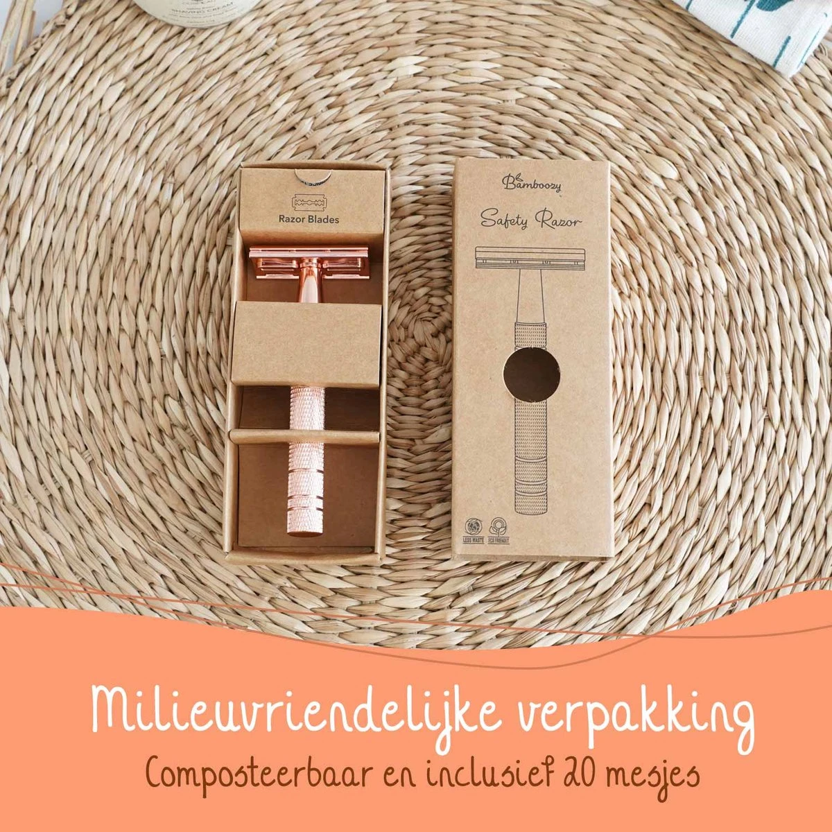 Safety Razor + 20 Scheermesjes Aluminium Rose Gold Goud Voor Vrouwen Dames Venus Scheermes Veiligheidsscheermes 12 Safety Razor + 20 Scheermesjes Aluminium Rose Gold Goud Voor Vrouwen Dames Venus Scheermes Veiligheidsscheermes - Afbeelding 10