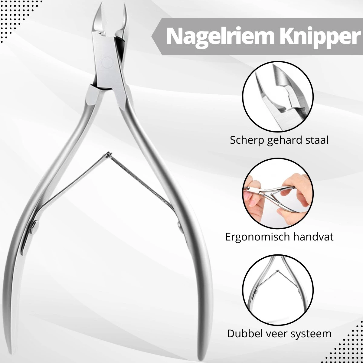 3 Delige Nagelriem Knipper Set - Cuticle Pusher Duwer Verwijderaar Trimmer Mesje - Bokkenpootje Nagels 4 3 Delige Nagelriem Knipper Set - Cuticle Pusher Duwer Verwijderaar Trimmer Mesje - Bokkenpootje Nagels - Afbeelding 2