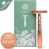 OrganiGoods Safety Razor + 20 Scheermesjes Blades - Safety Razor Voor Vrouwen - Rose Gold Goud Scheermes - Double Edge Single Blade - Veiligheidsscheermes - Duurzaam Scheermesje -Lichaamsverzorging Winkel 1200x1200 1284