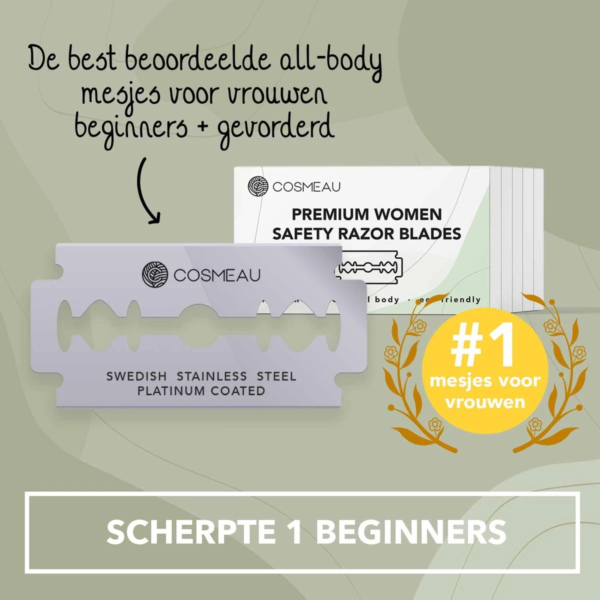 Cosmeau Safety Razor Blades Voor Vrouwen Alle Lichaamsdelen - 50 Stuks Safety Razor Scheermesjes Mesjes Voor Bamboozy Safety Razors - Platinum - Zero Waste 5 Cosmeau Safety Razor Blades Voor Vrouwen Alle Lichaamsdelen - 50 Stuks Safety Razor Scheermesjes Mesjes Voor Bamboozy Safety Razors - Platinum - Zero Waste - Afbeelding 3