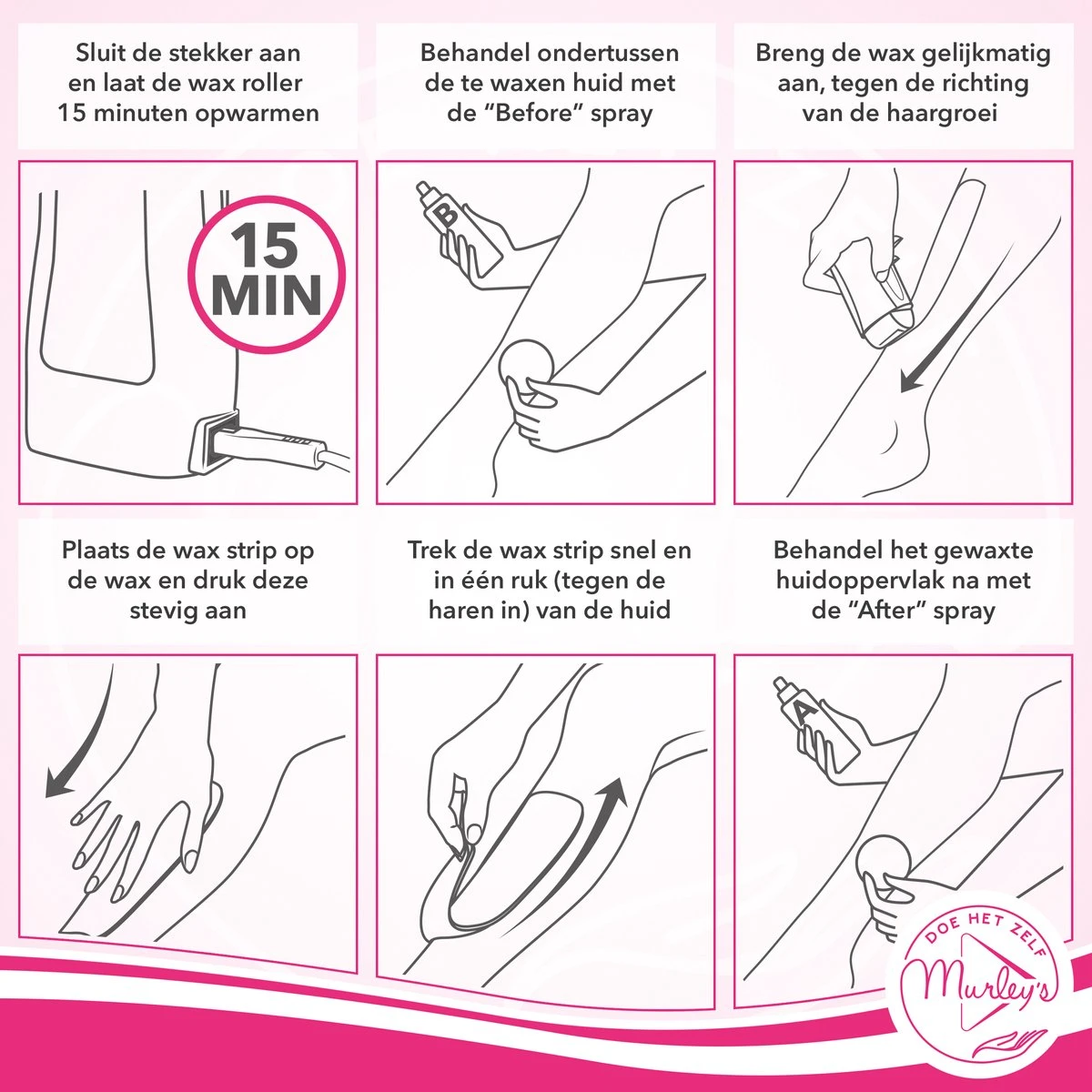 MURLEY'S Wax Apparaat Roll-On Honing Wax Ontharing Set Met 5x Cartridges + Before En After Sprays + 100 Strips- Voor Lichaam En Gezicht - Zwart 6 MURLEY'S Wax Apparaat Roll-On Honing Wax Ontharing Set Met 5x Cartridges + Before En After Sprays + 100 Strips- Voor Lichaam En Gezicht - Zwart - Afbeelding 4