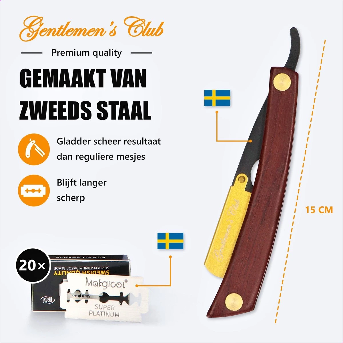 Premium Shavette Open Scheermes Met 20 Scheermesjes - Straight Razor Kappersmes - Barbiersmes - Cut Throat Razor Nekmes - Klassiek Klap Scheermes - Safety Razor Feather Mes 4 Premium Shavette Open Scheermes Met 20 Scheermesjes - Straight Razor Kappersmes - Barbiersmes - Cut Throat Razor Nekmes - Klassiek Klap Scheermes - Safety Razor Feather Mes - Afbeelding 2
