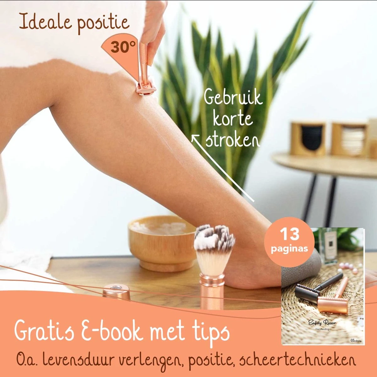 Bamboozy Safety Razor RVS Vlinder + Houder + 20 Scheermesjes Rose Gold Goud Voor Vrouwen Dames Mannen Double Edge Zero Waste Duurzaam Scheren 9 Bamboozy Safety Razor RVS Vlinder + Houder + 20 Scheermesjes Rose Gold Goud Voor Vrouwen Dames Mannen Double Edge Zero Waste Duurzaam Scheren - Afbeelding 7