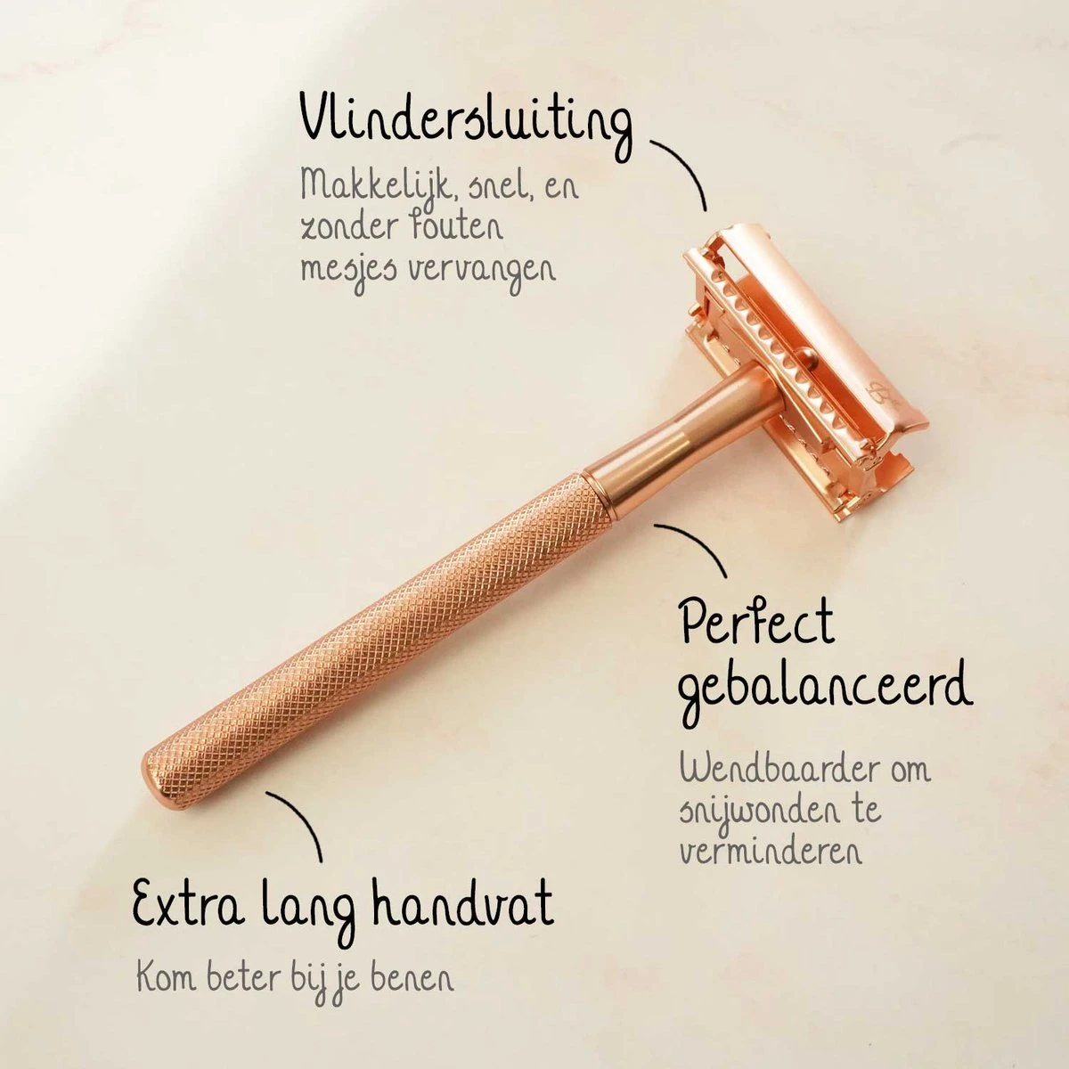 Bamboozy Safety Razor RVS Vlinder + Houder + 20 Scheermesjes Rose Gold Goud Voor Vrouwen Dames Mannen Double Edge Zero Waste Duurzaam Scheren 12 Bamboozy Safety Razor RVS Vlinder + Houder + 20 Scheermesjes Rose Gold Goud Voor Vrouwen Dames Mannen Double Edge Zero Waste Duurzaam Scheren - Afbeelding 10