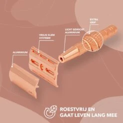 Safety Razor Starterkit Aluminium Voor Vrouw Rose Gold Goud - 20 Mesjes - Scheerkwast - Scheerzeep - Scheren Starterset 17 Safety Razor Starterkit Aluminium Voor Vrouw Rose Gold Goud - 20 Mesjes - Scheerkwast - Scheerzeep - Scheren Starterset -Lichaamsverzorging Winkel 1200x1200 1550