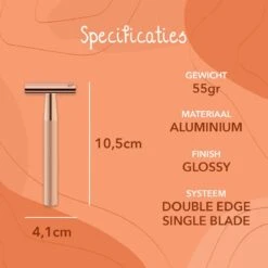 Bamboozy Safety Razor + 10 Scheermesjes Aluminium Rose Gold Goud Unisex Voor Vrouwen Scheermes -Lichaamsverzorging Winkel 1200x1200 1603