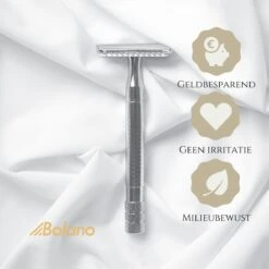 Bolano® Safety Razor Set Zilver + 30 Double Edge Scheermesjes + Houder - Klassiek Scheermes Voor Mannen En Vrouwen - Messing -Lichaamsverzorging Winkel 1200x1200 1650