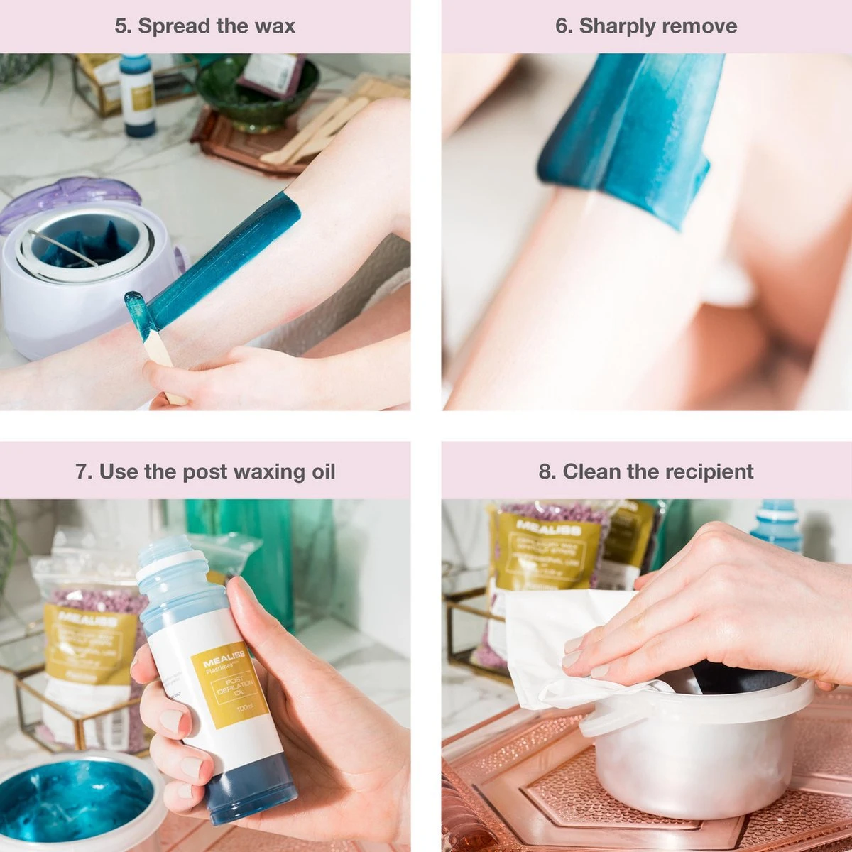 Wax - Kit Mealiss®10 - 400gr Hypoallergene Wax Beans - Wax Apparaat - 100ml Olie - Spatels 5 Wax - Kit Mealiss®10 - 400gr Hypoallergene Wax Beans - Wax Apparaat - 100ml Olie - Spatels - Afbeelding 3