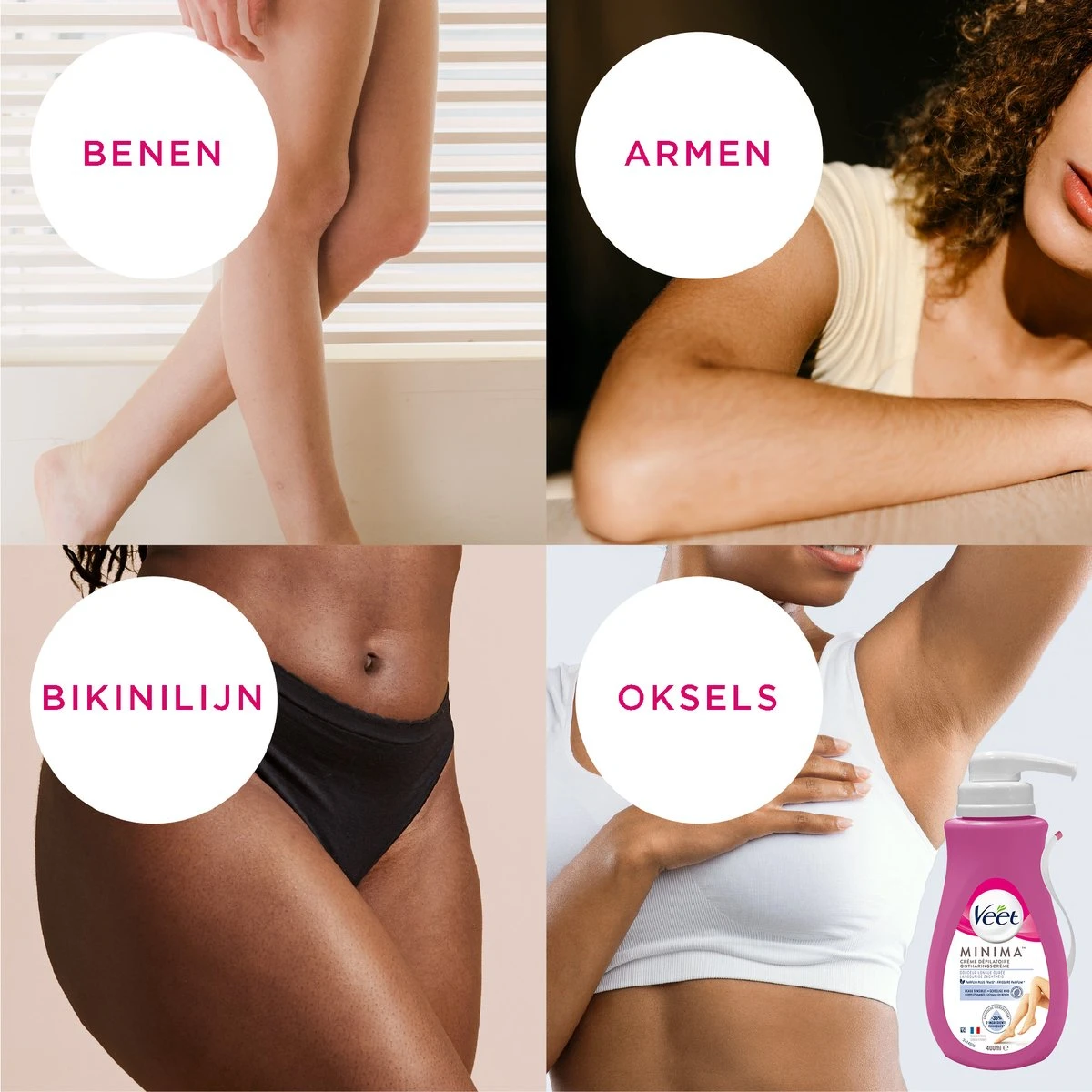 Veet - 450ml Ontharingscreme - Gevoelig 1x400ml - Gezicht Minima 1x50ml - Voordeelverpakking 5 Veet - 450ml Ontharingscreme - Gevoelig 1x400ml - Gezicht Minima 1x50ml - Voordeelverpakking - Afbeelding 3