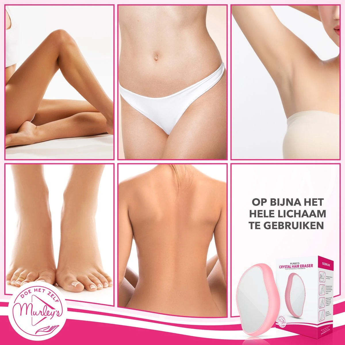MURLEY’S Crystal Hair Removal - Krystal Remover - Haarverwijderaar - Epilator - Pijnloze, Veilige & Langdurige Ontharing ROZE 10 MURLEY’S Crystal Hair Removal - Krystal Remover - Haarverwijderaar - Epilator - Pijnloze, Veilige & Langdurige Ontharing ROZE - Afbeelding 8
