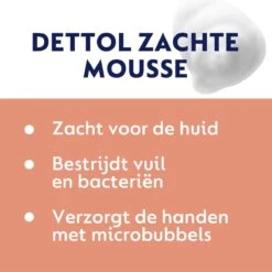Dettol - Handzeep - Zachte Mousse - Antibacterieel - Roos & Kersenbloesem - 6 X 250 Ml -Lichaamsverzorging Winkel 1200x1200 191