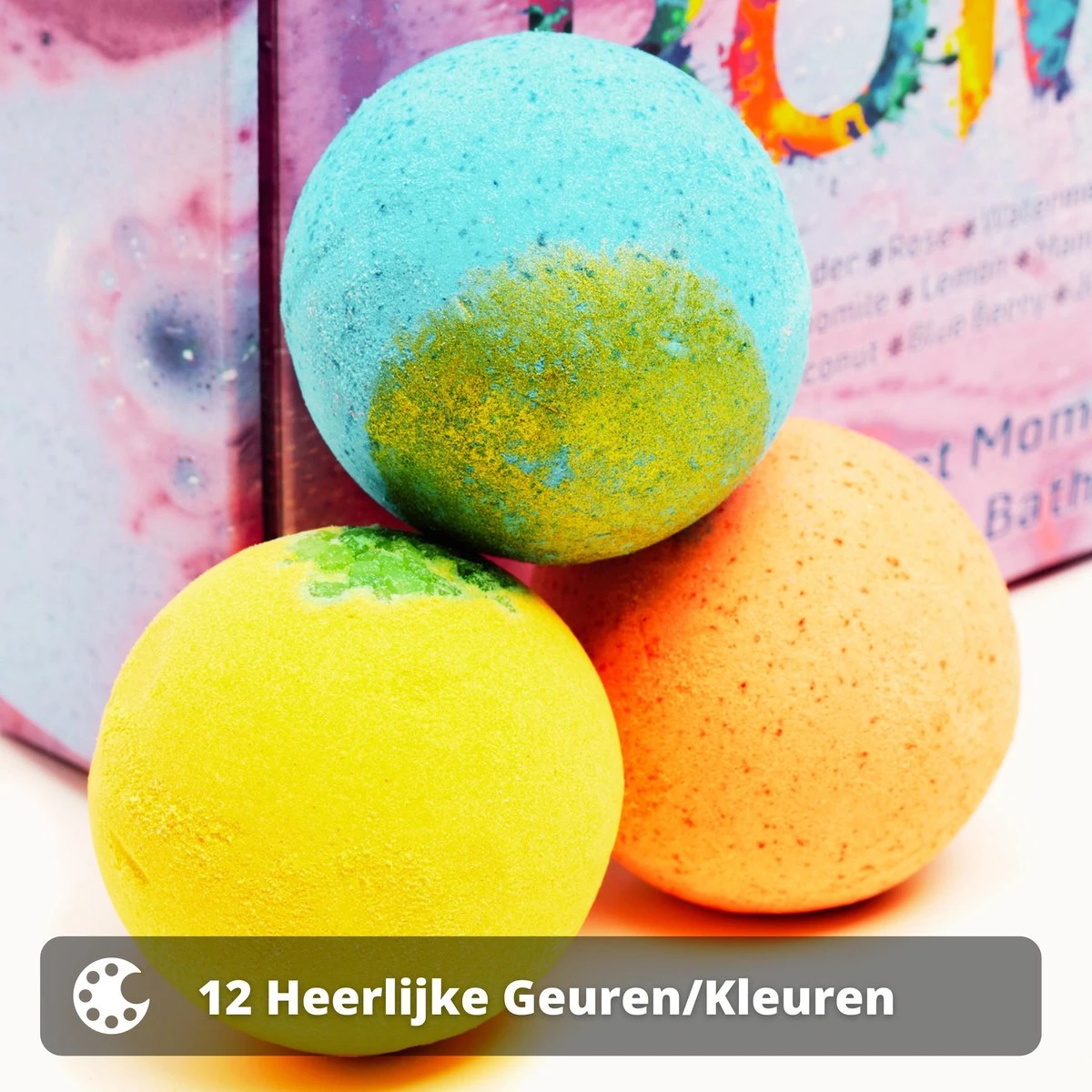 Bruisballen - Bruisballen Voor Bad - Kind - 12 Stuks - XXL Formaat - 12 Verschillende Geuren - 100 Gram 4 Bruisballen - Bruisballen Voor Bad - Kind - 12 Stuks - XXL Formaat - 12 Verschillende Geuren - 100 Gram - Afbeelding 2