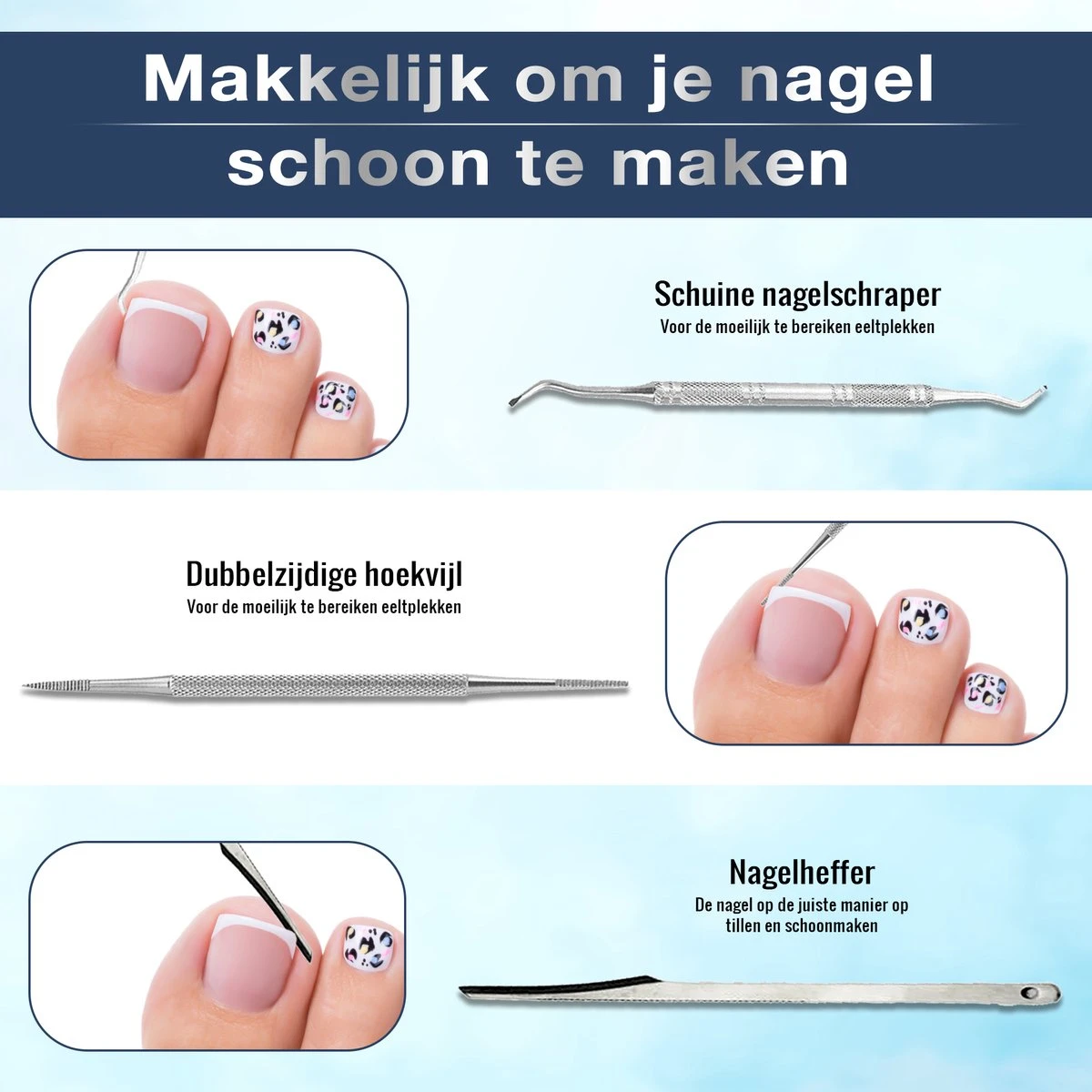 Pedicureset Professioneel - Pedicure Eeltmesjes - Eelt Verwijderaar Pedicure Set - Eeltverwijderaar Voetvijl - Eeltschraper - Eeltschaaf - Eeltrasp 11 Pedicureset Professioneel - Pedicure Eeltmesjes - Eelt Verwijderaar Pedicure Set - Eeltverwijderaar Voetvijl - Eeltschraper - Eeltschaaf - Eeltrasp - Afbeelding 10