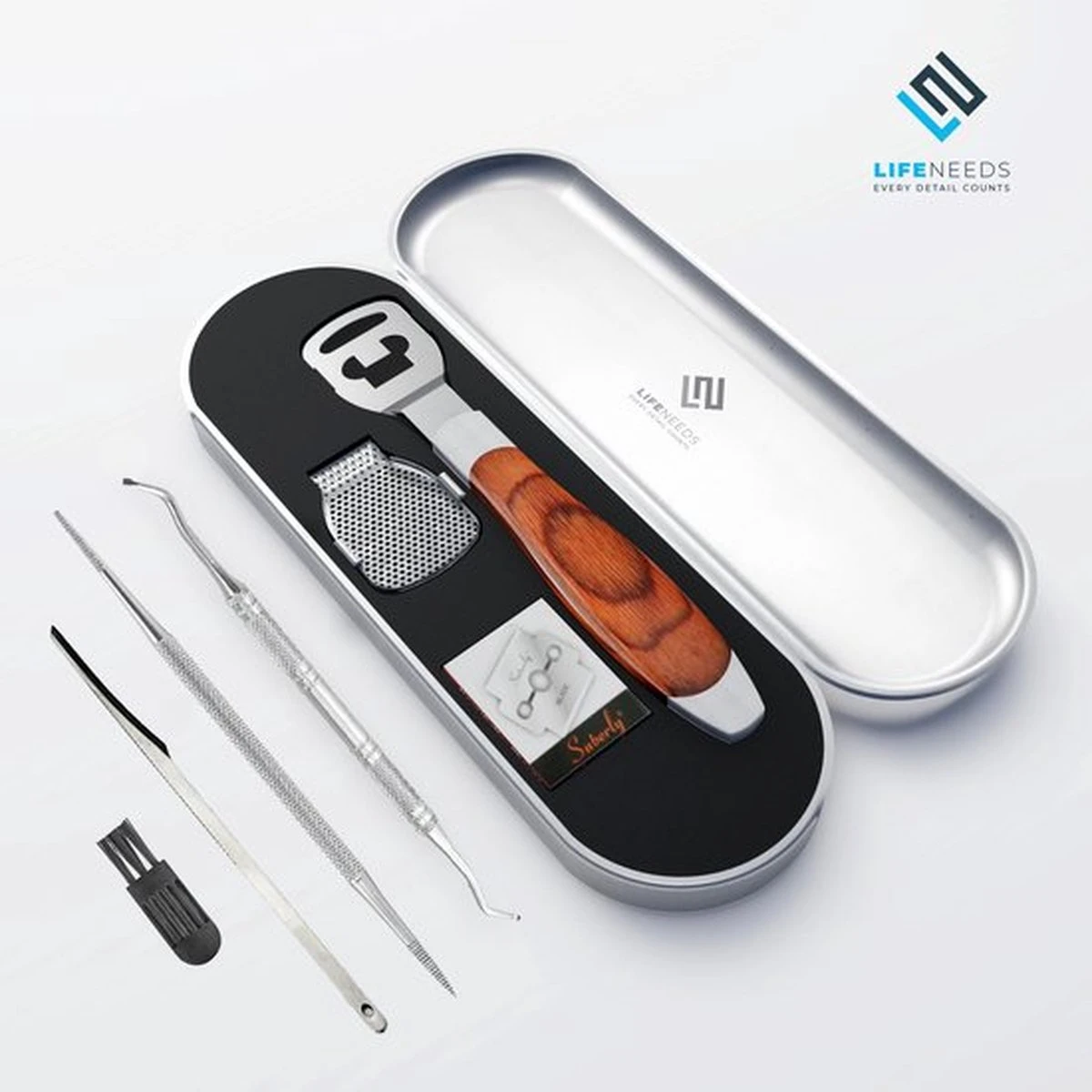 Pedicureset Professioneel - Pedicure Eeltmesjes - Eelt Verwijderaar Pedicure Set - Eeltverwijderaar Voetvijl - Eeltschraper - Eeltschaaf - Eeltrasp 13 Pedicureset Professioneel - Pedicure Eeltmesjes - Eelt Verwijderaar Pedicure Set - Eeltverwijderaar Voetvijl - Eeltschraper - Eeltschaaf - Eeltrasp - Afbeelding 12