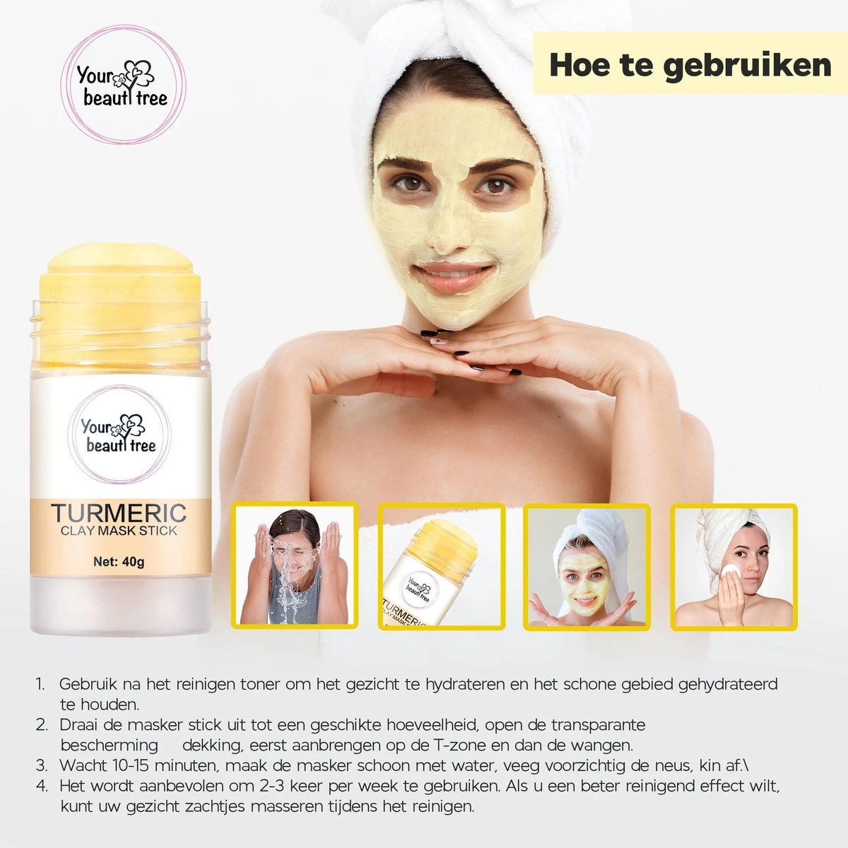 Your Beauty Tree ® Tumeric Detox Masker Stick - Tumeric Mask Stick - Huidverzorging - Gezichtsmasker - Natuurlijke Producten - Verzorgend - Verkoelend - Hydraterend - Black Head Verwijderen - Mee-eters - Verzachtend 7 Your Beauty Tree ® Tumeric Detox Masker Stick - Tumeric Mask Stick - Huidverzorging - Gezichtsmasker - Natuurlijke Producten - Verzorgend - Verkoelend - Hydraterend - Black Head Verwijderen - Mee-eters - Verzachtend - Afbeelding 5