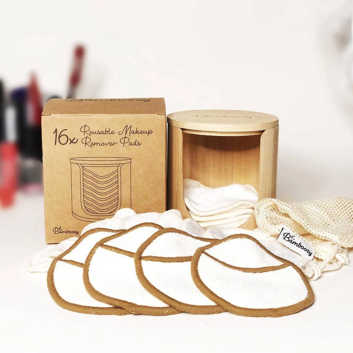 16 Herbruikbare Wattenschijfjes + Bamboe Houder - 12x Dagelijks 4x Scrub 4 Laags - Wasbare Wattenschijfjes Makeup Pads Zero Waste 14 16 Herbruikbare Wattenschijfjes + Bamboe Houder - 12x Dagelijks 4x Scrub 4 Laags - Wasbare Wattenschijfjes Makeup Pads Zero Waste - Afbeelding 12