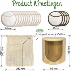 16 Herbruikbare Wattenschijfjes + Bamboe Houder - 12x Dagelijks 4x Scrub 4 Laags - Wasbare Wattenschijfjes Makeup Pads Zero Waste 31 16 Herbruikbare Wattenschijfjes + Bamboe Houder - 12x Dagelijks 4x Scrub 4 Laags - Wasbare Wattenschijfjes Makeup Pads Zero Waste -Lichaamsverzorging Winkel 1200x1200 438