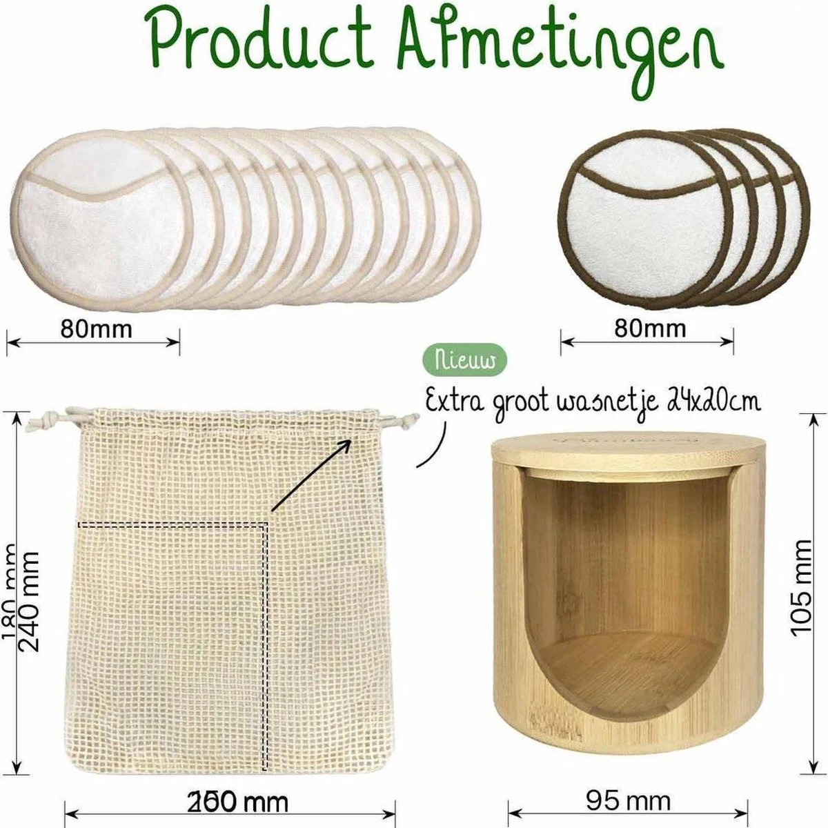 16 Herbruikbare Wattenschijfjes + Bamboe Houder - 12x Dagelijks 4x Scrub 4 Laags - Wasbare Wattenschijfjes Makeup Pads Zero Waste 15 16 Herbruikbare Wattenschijfjes + Bamboe Houder - 12x Dagelijks 4x Scrub 4 Laags - Wasbare Wattenschijfjes Makeup Pads Zero Waste - Afbeelding 13