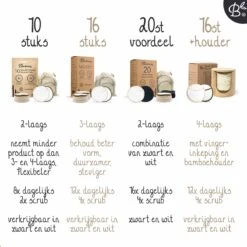 16 Herbruikbare Wattenschijfjes + Bamboe Houder - 12x Dagelijks 4x Scrub 4 Laags - Wasbare Wattenschijfjes Makeup Pads Zero Waste 35 16 Herbruikbare Wattenschijfjes + Bamboe Houder - 12x Dagelijks 4x Scrub 4 Laags - Wasbare Wattenschijfjes Makeup Pads Zero Waste -Lichaamsverzorging Winkel 1200x1200 440