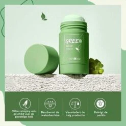 MENGSIQI - Green Mask Stick - Huidverzorging - Gezichtsmasker - Kleimasker - Mee Eters & Acne Verwijderen - Acne Verzorging - Vette Huid - Mee-eter Verwijderaar - Poriën Reiniger -Blackhead - Unisex - Verzachtend -Verkoelend - Dermatologisch Getest -Lichaamsverzorging Winkel 1200x1200 541