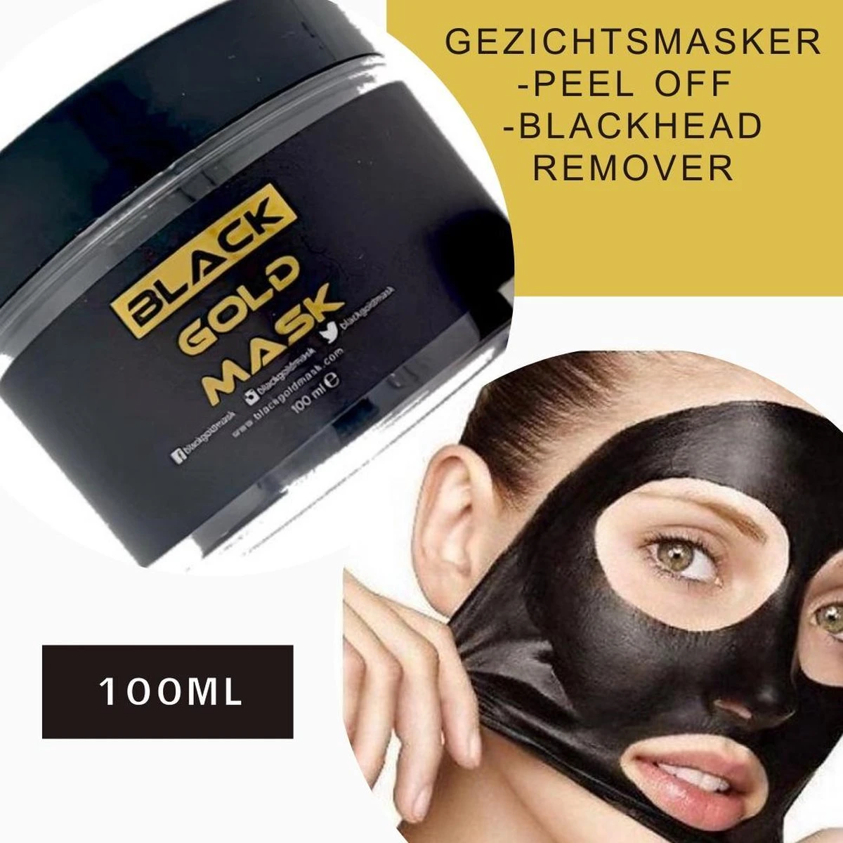 Black Gold Peel Off Masker - Gezichtsmasker - Blackhead Remover Mask 100ML - Tegen Mee Eters En Acne 3 Black Gold Peel Off Masker - Gezichtsmasker - Blackhead Remover Mask 100ML - Tegen Mee Eters En Acne