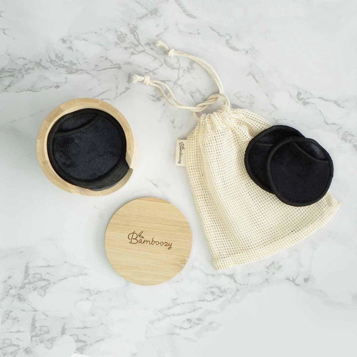 Bamboozy 16 Zwarte Herbruikbare Wattenschijfjes + Bamboe Houder 12x Dagelijks 4x Scrub 4 Laags Wasbare Wattenschijfjes Zero Waste 11 Bamboozy 16 Zwarte Herbruikbare Wattenschijfjes + Bamboe Houder 12x Dagelijks 4x Scrub 4 Laags Wasbare Wattenschijfjes Zero Waste - Afbeelding 9