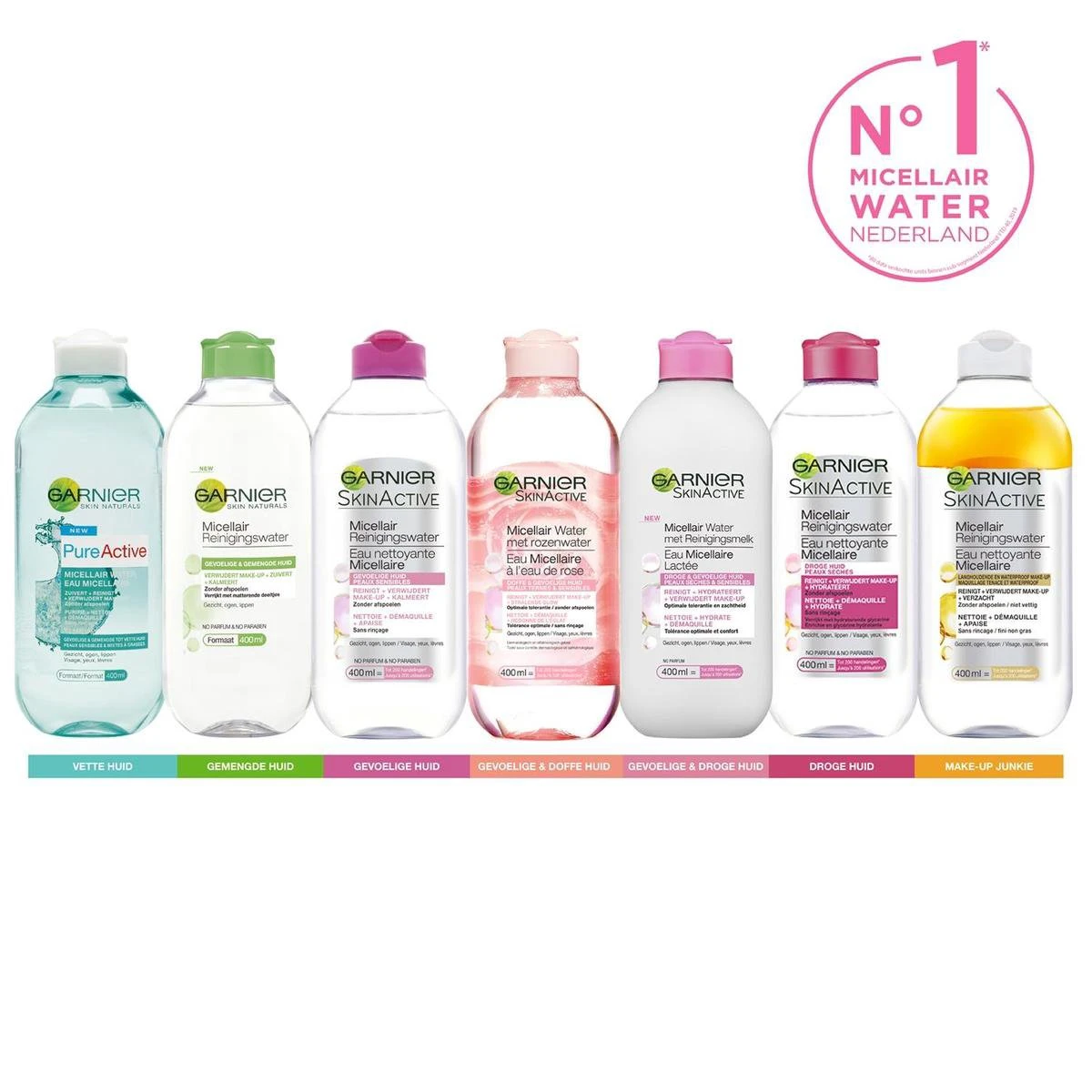 Garnier SkinActive Micellair Reinigingswater - 3 X 400 Ml - Voordeelverpakking 7 Garnier SkinActive Micellair Reinigingswater - 3 X 400 Ml - Voordeelverpakking - Afbeelding 5