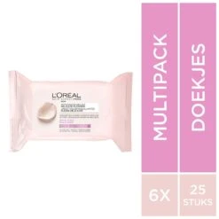 L’Oréal Paris Skin Expert Delicate Flowers Zachte Reinigingsdoekjes - 6 X 25 Stuks - Voordeelverpakking - Gezichtsreiniger Voor Droge En Gevoelige Huid -Lichaamsverzorging Winkel 1200x1200 821