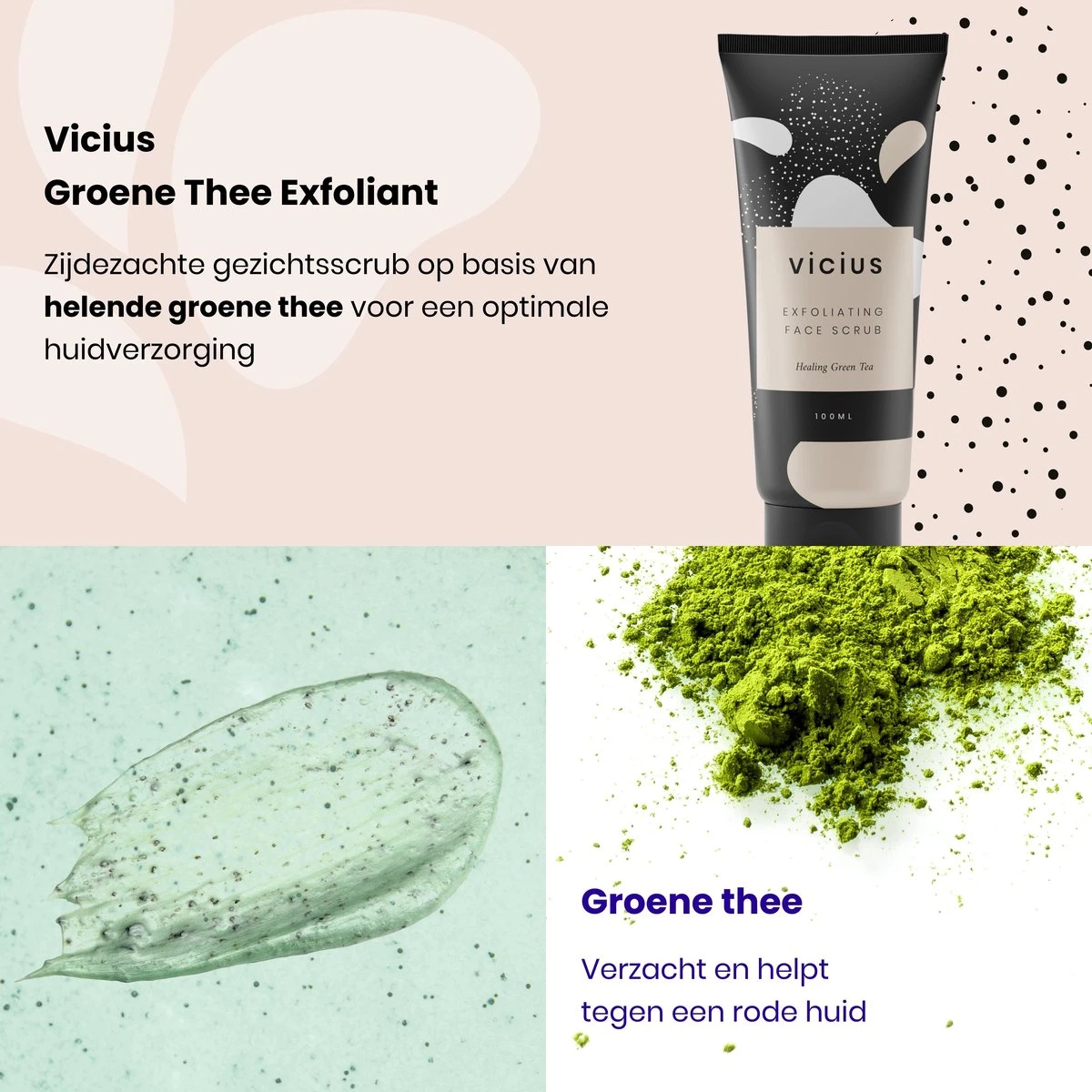 Vicius® - Scrub - Peeling Gezicht - Exfoliant - Mee Eters Verwijderen - Exfoliator Voor Vrouwen - 100 Ml 5 Vicius® - Scrub - Peeling Gezicht - Exfoliant - Mee Eters Verwijderen - Exfoliator Voor Vrouwen - 100 Ml - Afbeelding 3