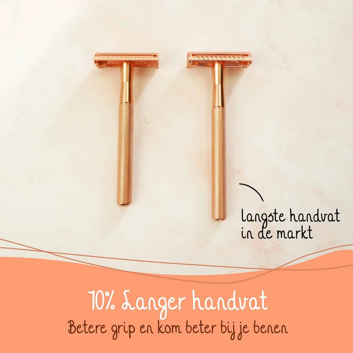 Bamboozy Safety Razor RVS + 20 Scheermesjes Rose Gold Goud Voor Vrouwen Dames Zero Waste Duurzaam Scheermesje Veiligheidsscheermes 5 Bamboozy Safety Razor RVS + 20 Scheermesjes Rose Gold Goud Voor Vrouwen Dames Zero Waste Duurzaam Scheermesje Veiligheidsscheermes - Afbeelding 3