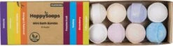 HappySoaps Mini Bath Bombs - Tropical Fruits - 8 Bruisballen In Verschillende Tropische Geuren - 100% Plasticvrij, Vegan & Natuurlijk